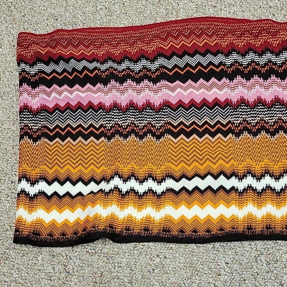 Missoni Orange and Black Zigzag Knit Scarf. New With Tags - Picture 4 of 4
